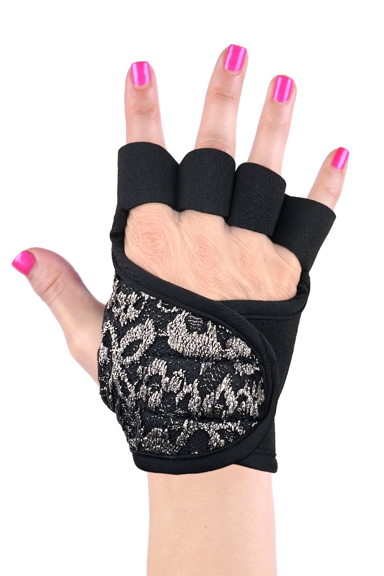 Women's Grit & Glamour Half Finger Workout Gloves