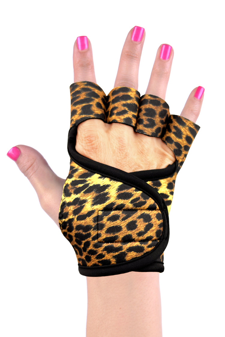 Weight Lifting Leopard Gloves, Leopard Print Gloves