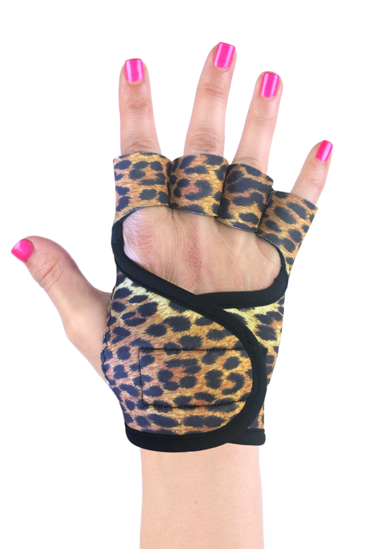 Weight Lifting Leopard Gloves, Leopard Print Gloves