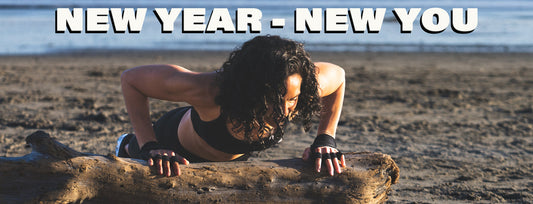 Woman On Beach Doing Push-Ups in G-Loves Workout Gloves