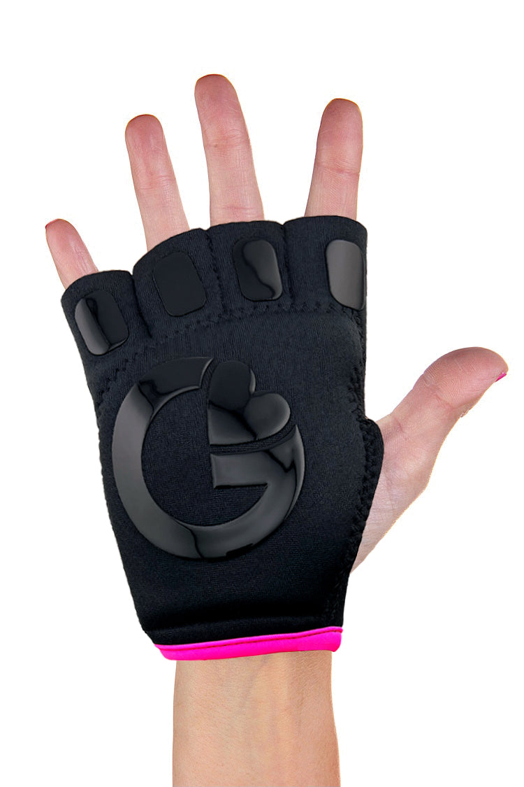 $79 TKO Women Black Pink Fitness Durable Grip Workout Fingerless Gloves  Size XL