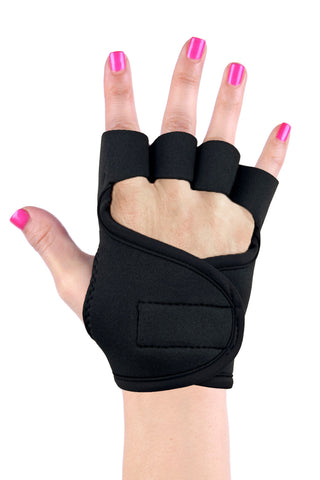 Women's Black Gel Padded Workout Studio Gloves, Lagree Method
