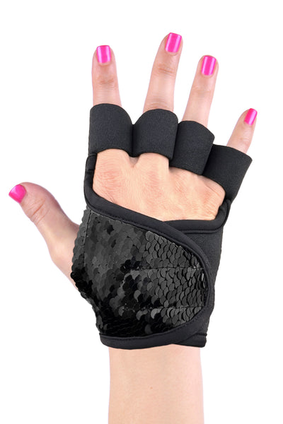  CURELIX Yoga Gloves for Women, Anti-Slip Gloves for Yoga,  Pilates, Barre, Ballet, Bikram. Fingerless Design, One Size Fits Most  (Black) : Sports & Outdoors