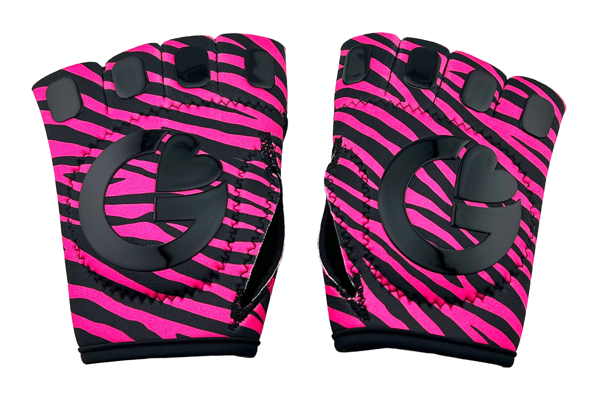 Women's Hot Pink Zebra Workout Weightlifting Gym Gloves Non-slip