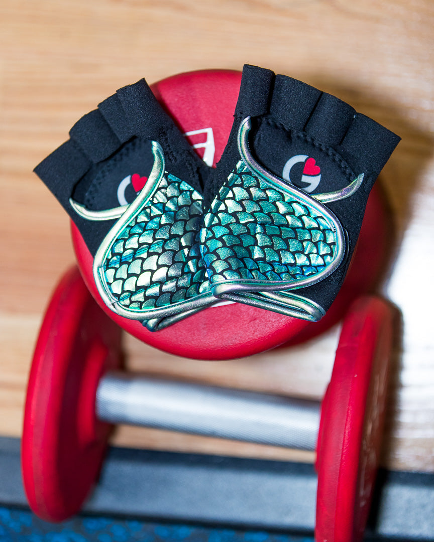 Women's Aquamarine Workout Fitness Training Gloves