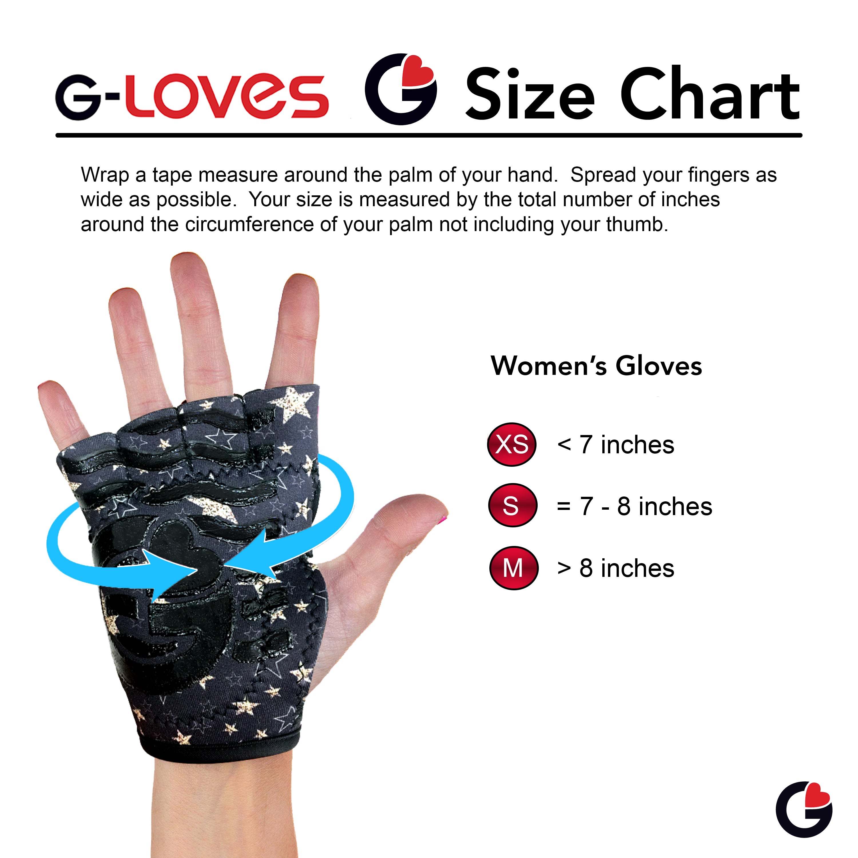 G-Loves Size Chart
